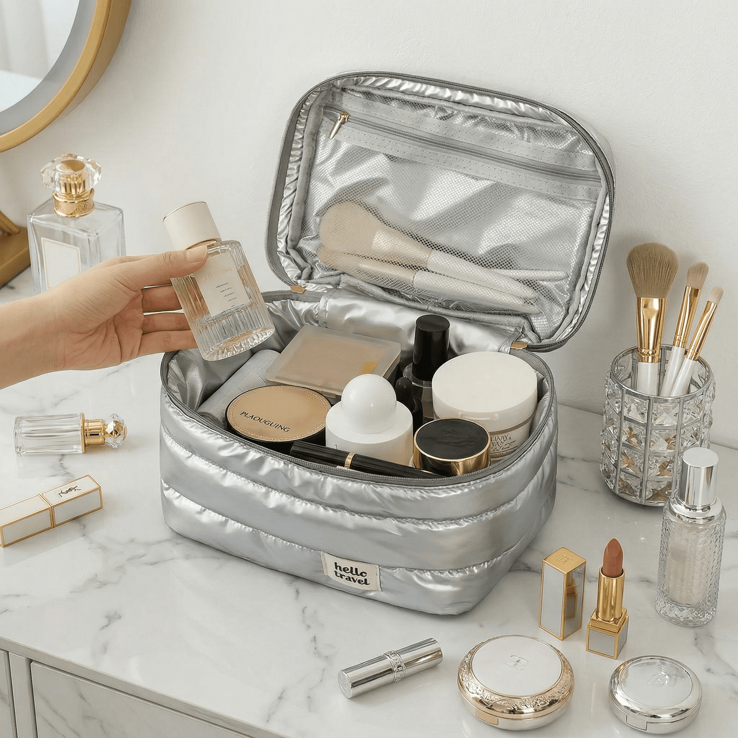 Sac de Toilette Etanche Beige Ivoire - | AïtaVia