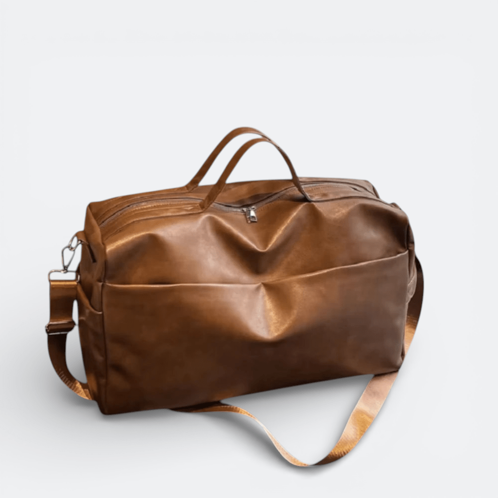 Sac de Voyage Cuir Homme Vintage Brun Caramel - | AïtaVia