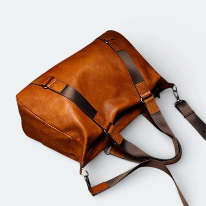 Sac de Voyage Homme Cuir Marron Orange Brûlé - | AïtaVia