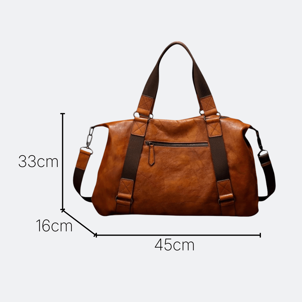 Sac de Voyage Homme Cuir Marron Orange Brûlé - | AïtaVia