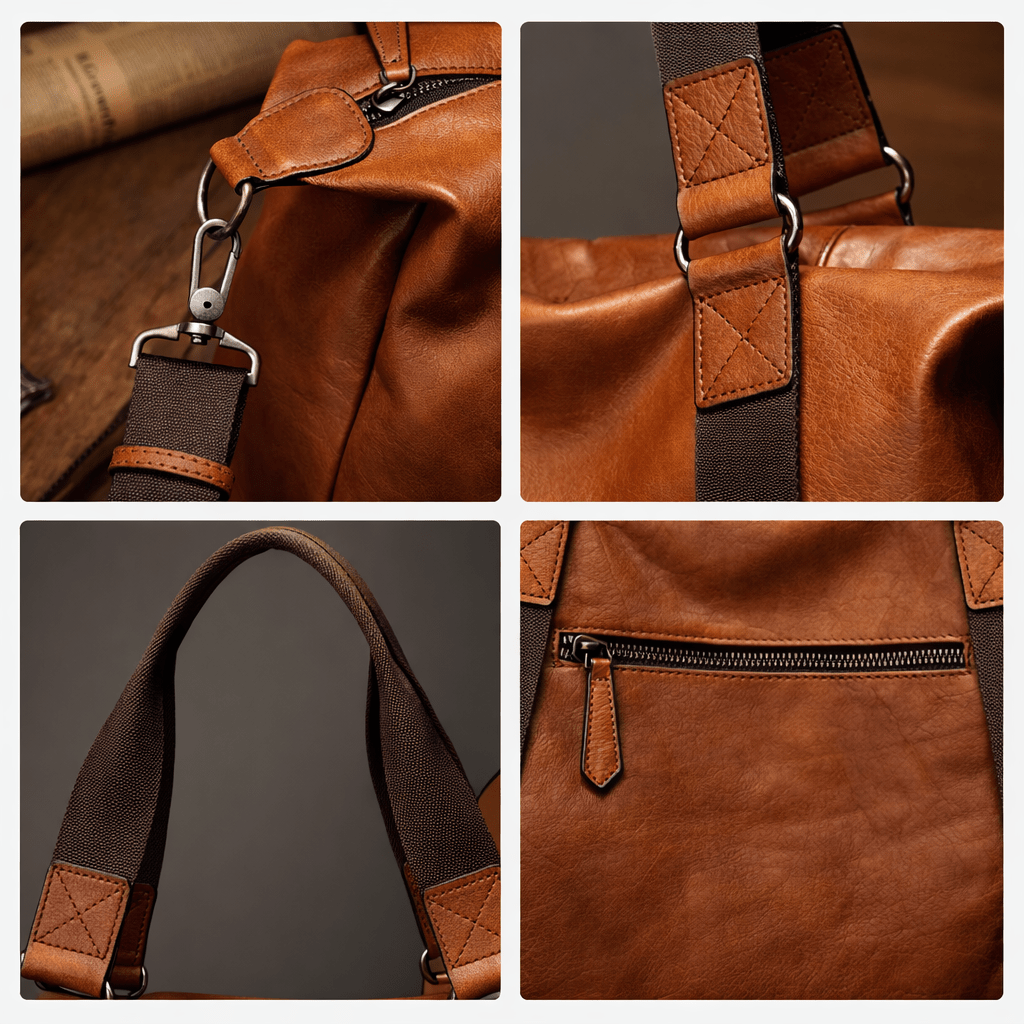 Sac de Voyage Homme Cuir Marron Orange Brûlé - | AïtaVia