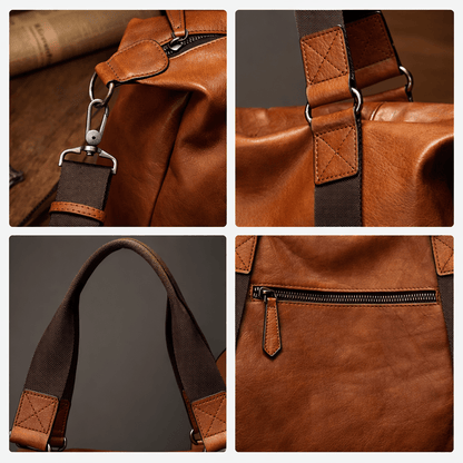 Sac de Voyage Homme Cuir Marron Orange Brûlé - | AïtaVia