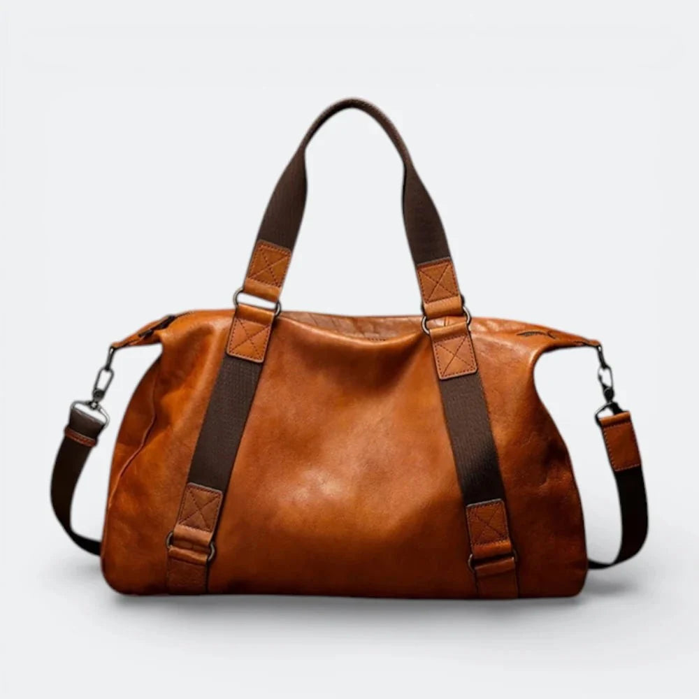 Sac de Voyage Homme Cuir Marron Orange Brûlé - | AïtaVia