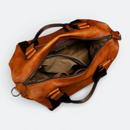 Sac de Voyage Homme Cuir Marron Orange Brûlé - | AïtaVia