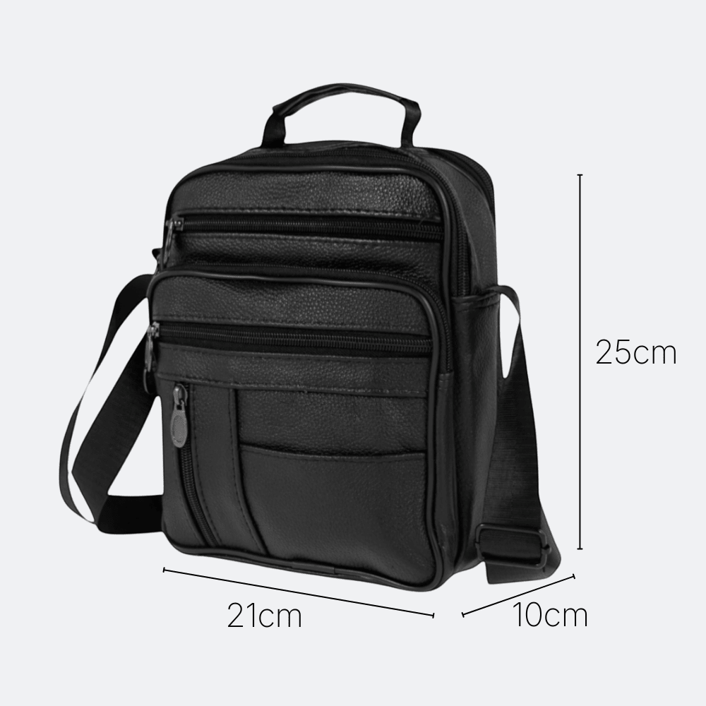 Sacoche Cuir à Bandoulière Homme Noir - | AïtaVia