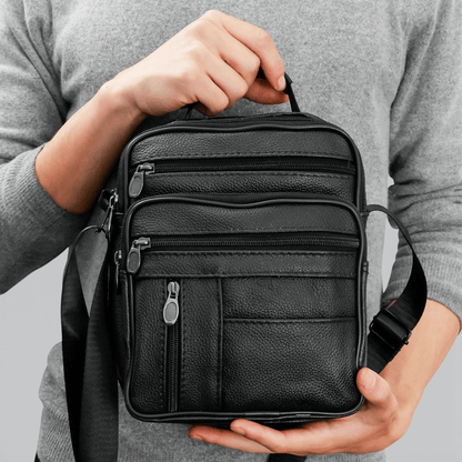 Sacoche Cuir à Bandoulière Homme Noir - | AïtaVia