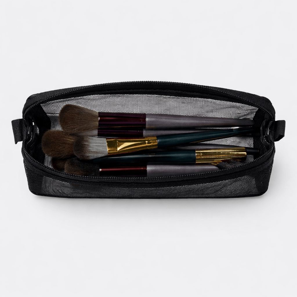 Trousse de Pinceaux Maquillage Cœurs Tulle Beige - | AïtaVia