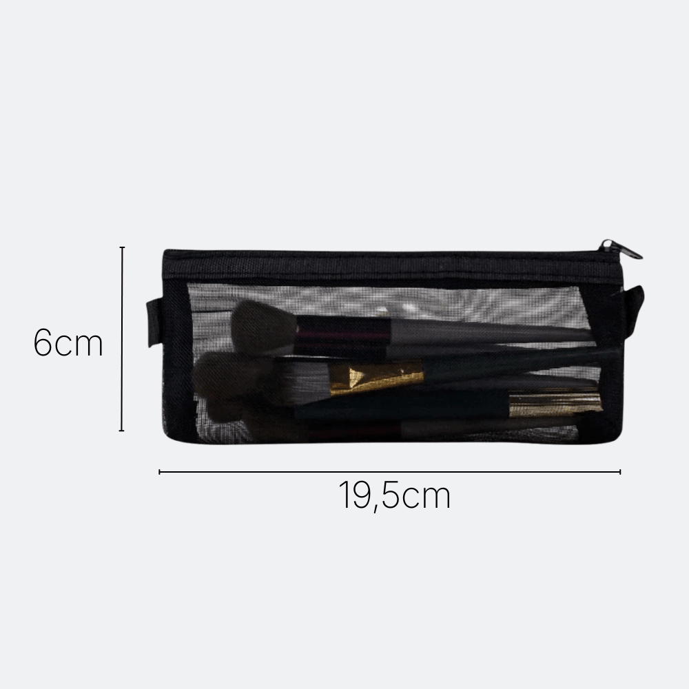 Trousse de Pinceaux Maquillage Cœurs Tulle Beige - | AïtaVia