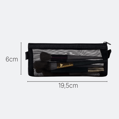 Trousse de Pinceaux Maquillage Cœurs Tulle Beige - | AïtaVia