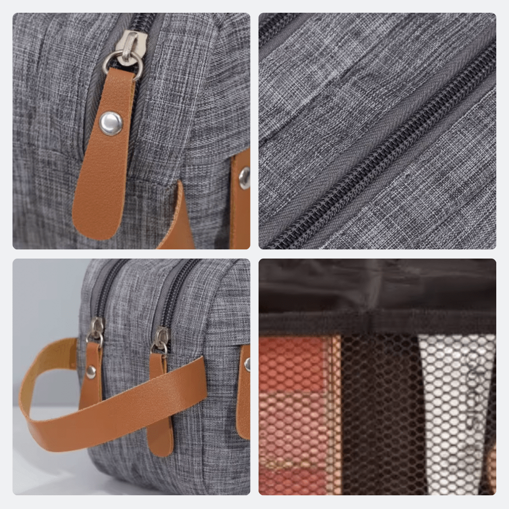 Trousse de Toilette avec Poignée Bleu Gris - | AïtaVia