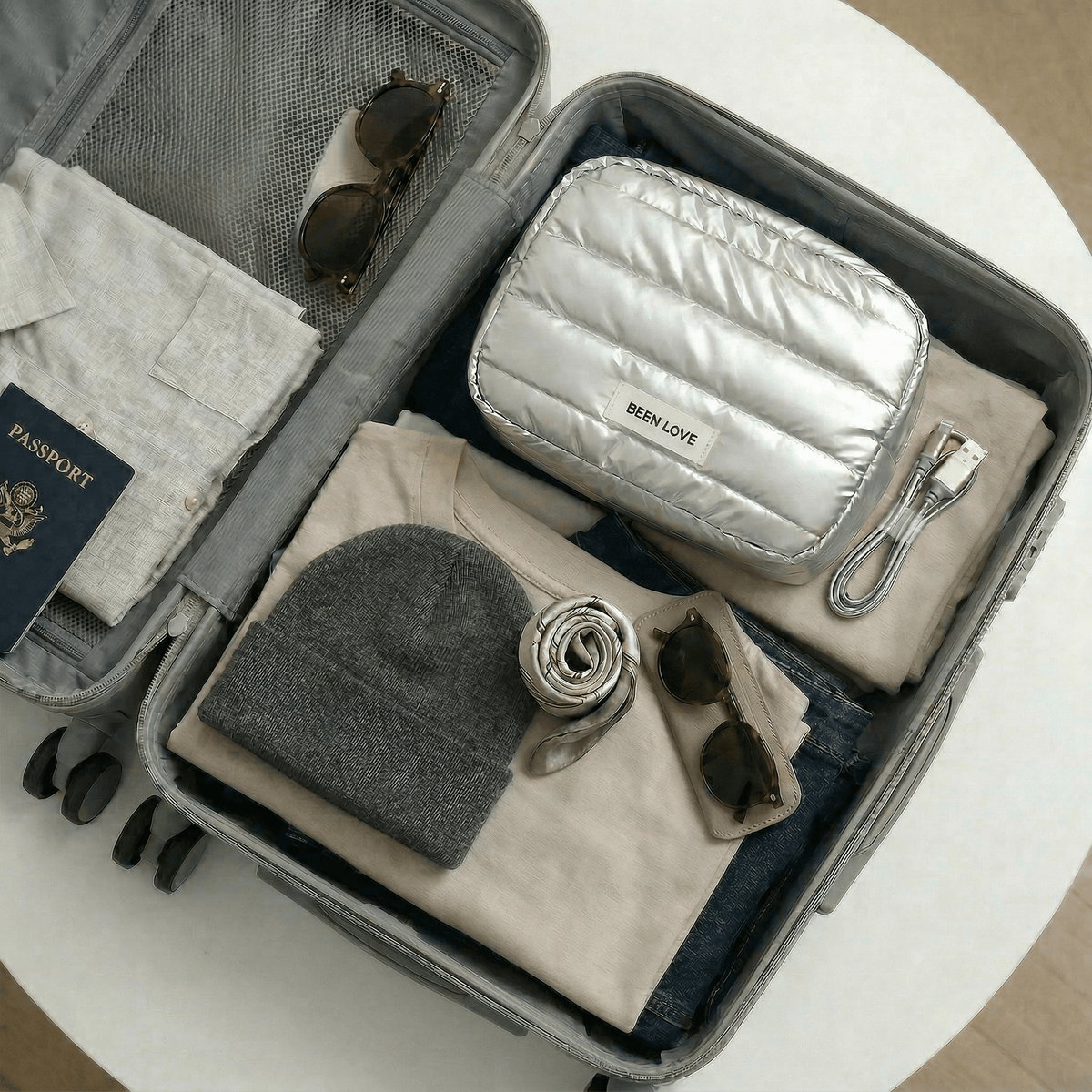 Trousse de Voyage pour Cosmétiques Rose Poudré - | AïtaVia