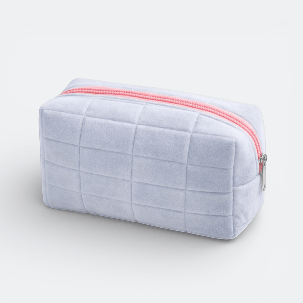 Trousse Maquillage Peluche Bleu Pâle - | AïtaVia