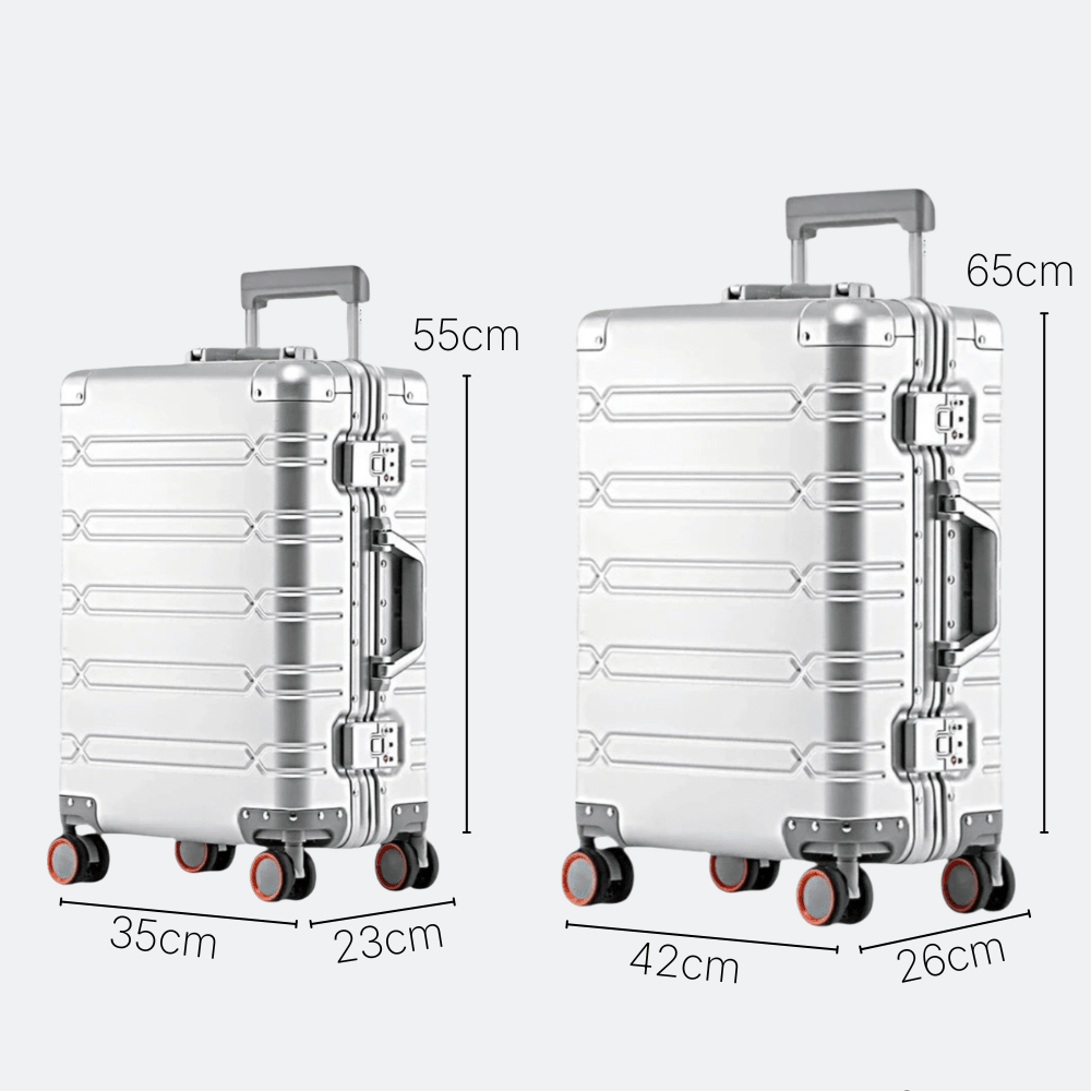 Valise a Roulettes Aluminium Rose Grisâtre - | AïtaVia