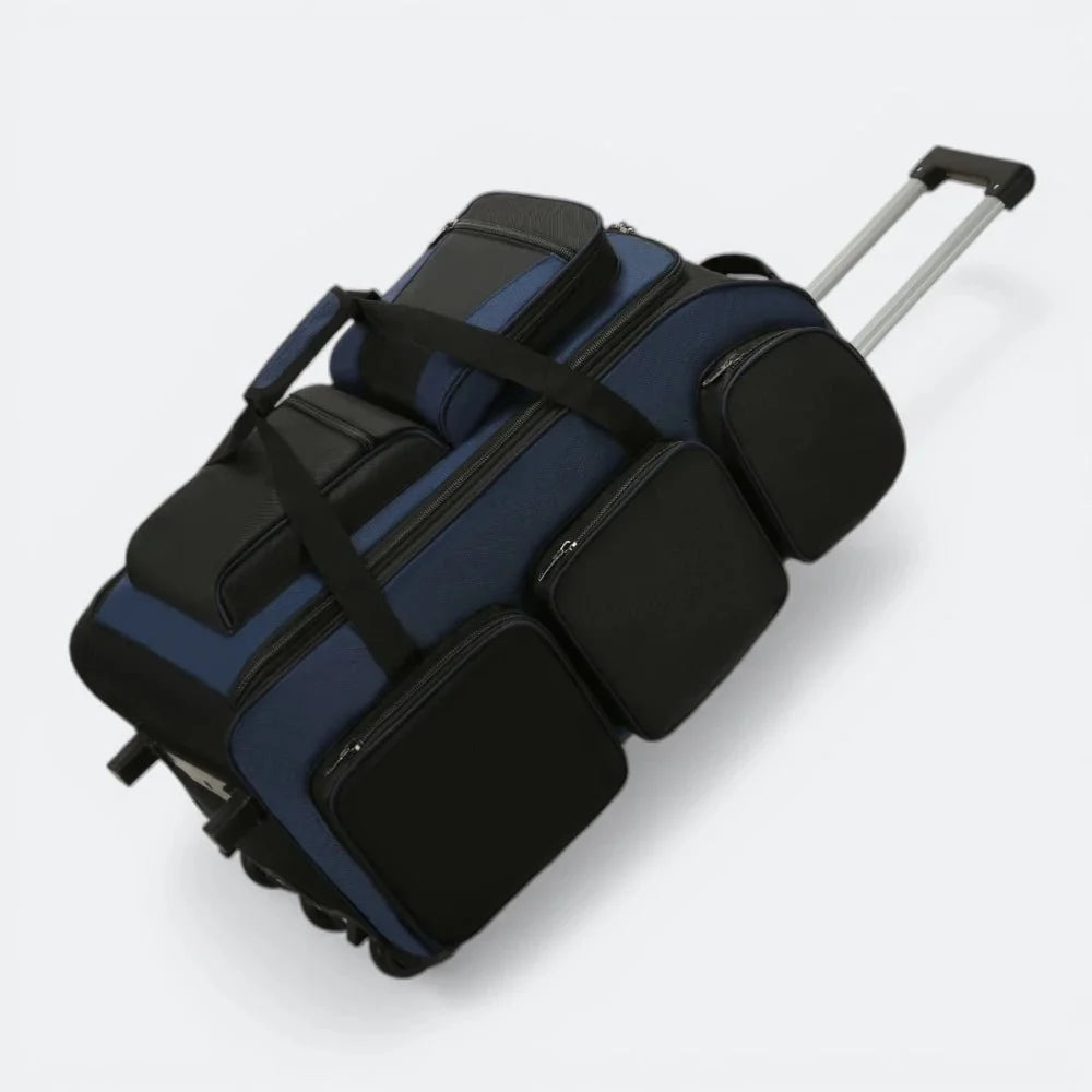 Valise à Trois Roues Bleu Profond - | AïtaVia