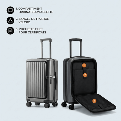 Valise avec Porte Gobelet Argent - | AïtaVia