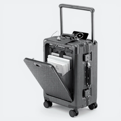 Valise Cabine avec Ouverture Frontale Gris Neutre - | AïtaVia