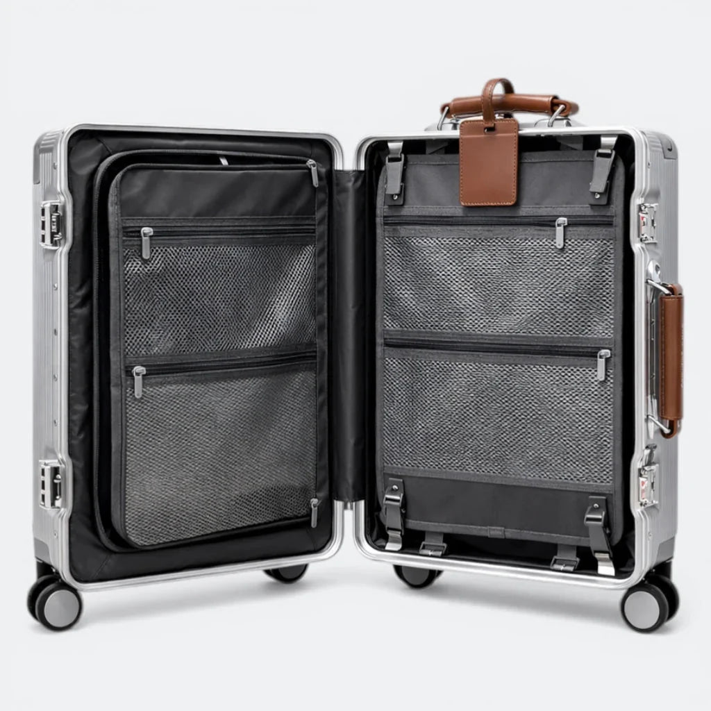 Valise Cabine avec Ouverture Frontale Gris Neutre - | AïtaVia