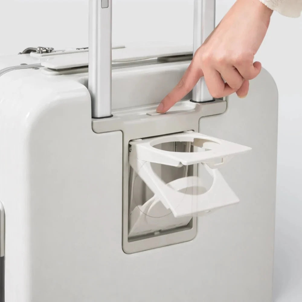 Valise Cabine avec Port USB Blanc Cassé - | AïtaVia