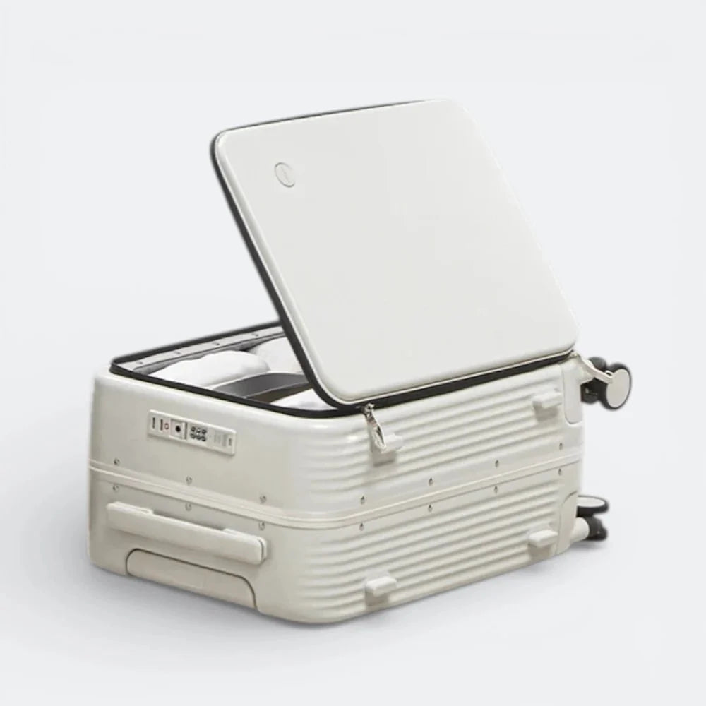 Valise Cabine avec Port USB Blanc Cassé - | AïtaVia