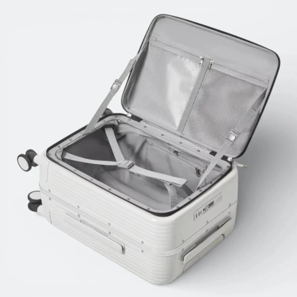 Valise Cabine avec Port USB Blanc Cassé - | AïtaVia