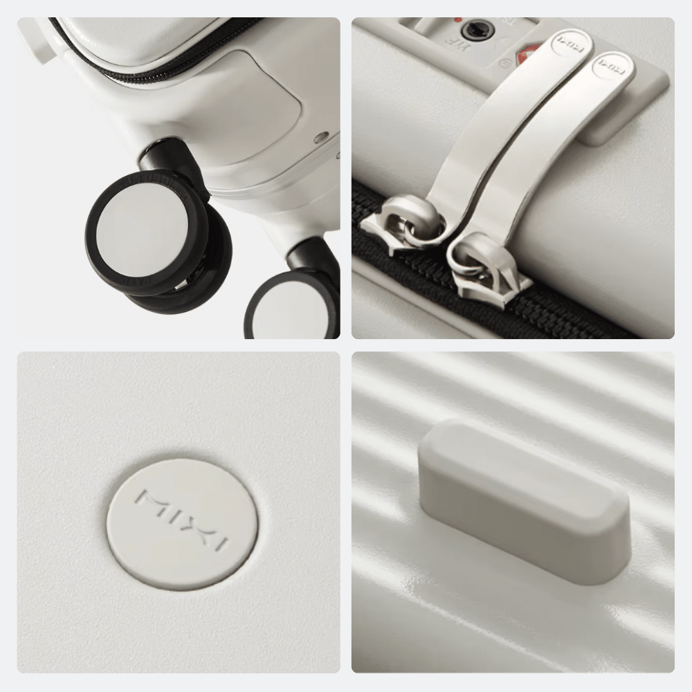 Valise Cabine avec Port USB Blanc Cassé - | AïtaVia