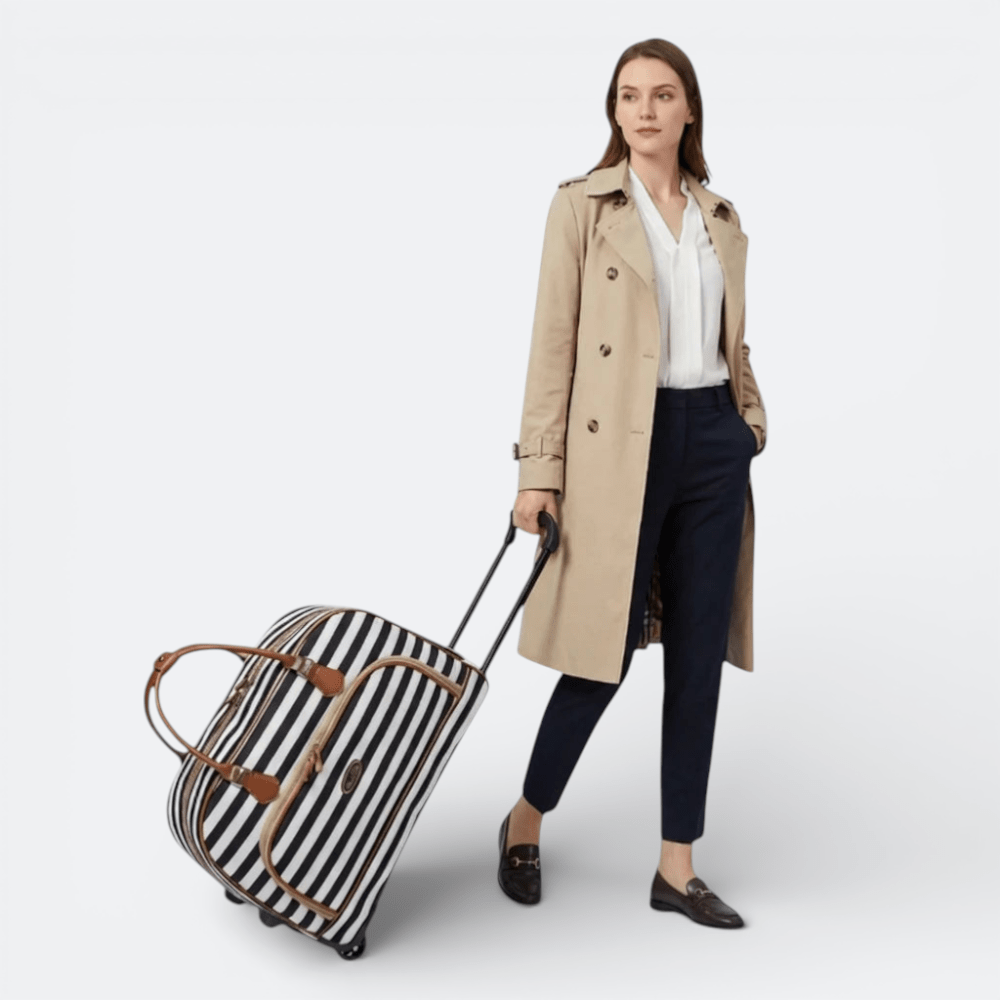 Valise de Voyage pour Femme Rayures Noires Blanches - | AïtaVia