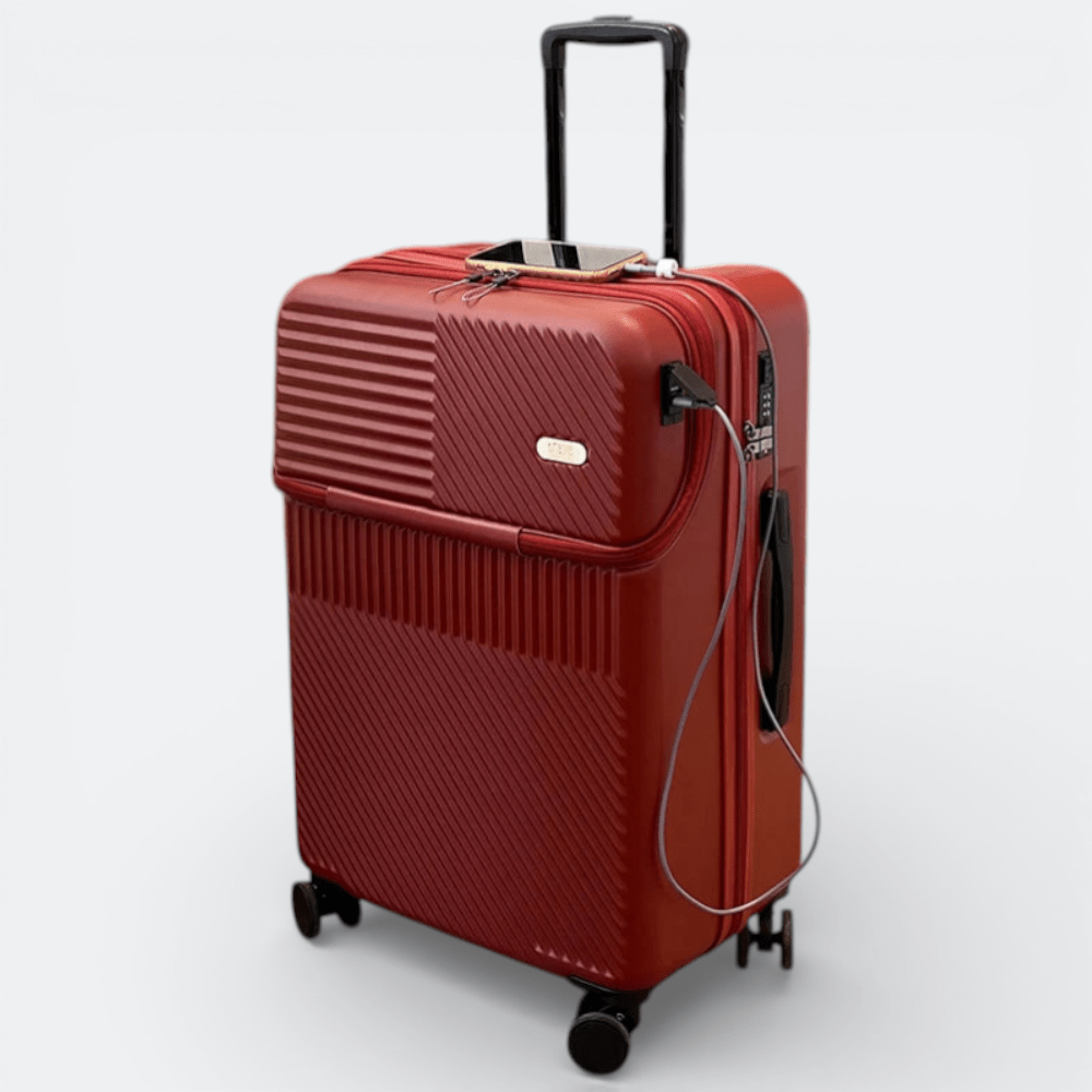 Valise Ouverture Frontale Rouge Brique - | AïtaVia